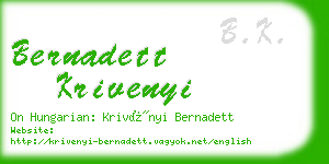 bernadett krivenyi business card